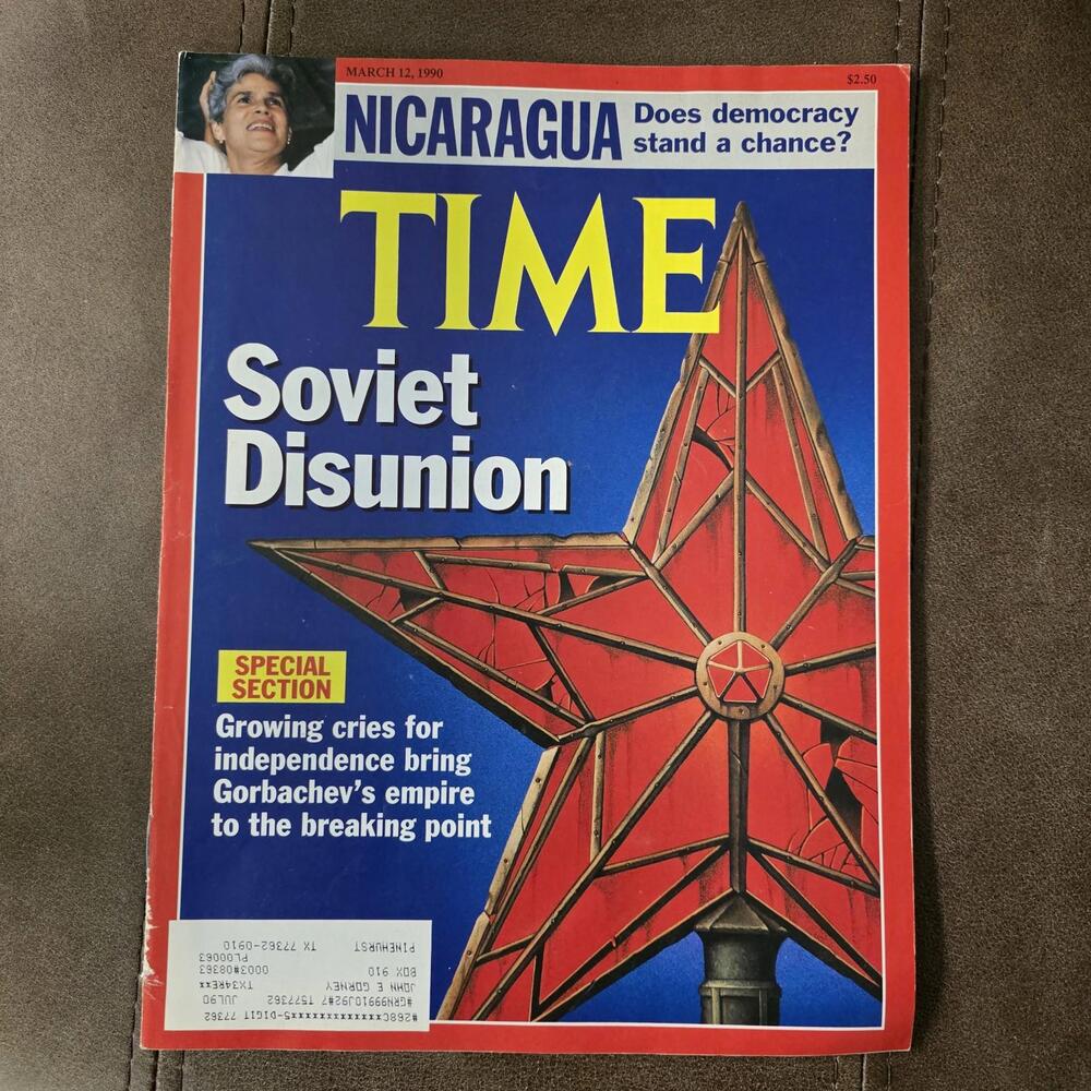 TIME Magazine March 12, 1990 – Soviet Disunion – Gorbachev, USSR Collapse, Nicar